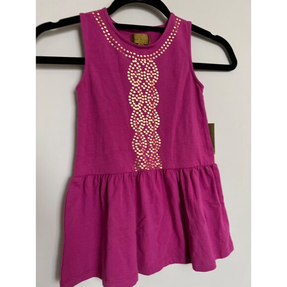 NWT Nicole Miller Purple Tank Top w/Gold Dot Design - Size 6 - Picture 3 of 5